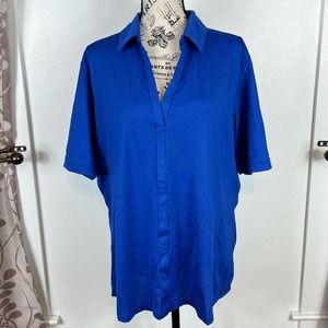 Ogio lightweight v-neck collar blue polo